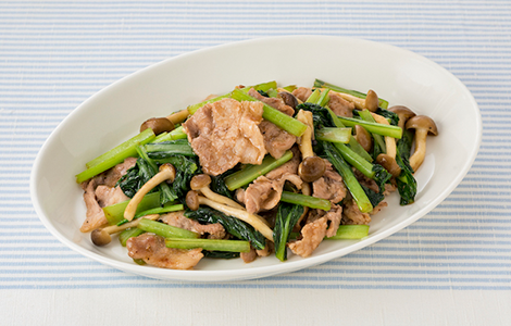 小松菜と豚肉のしょうゆ＆ペパー炒め