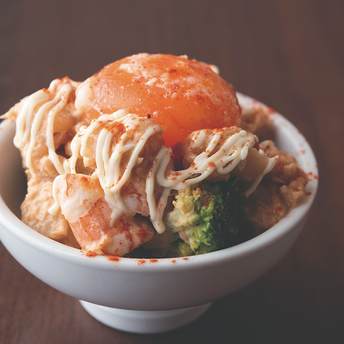 海老のアヒージョポテサラ