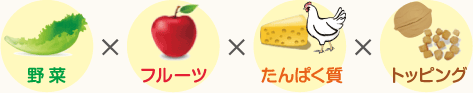 野菜×フルーツ×たんぱく質×トッピング