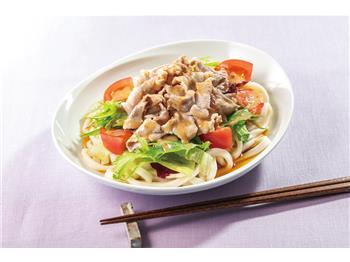 胡麻ドレ仕立ての豚しゃぶサラダうどん