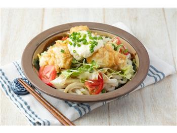 鶏天レモンタルタルぶっかけうどん