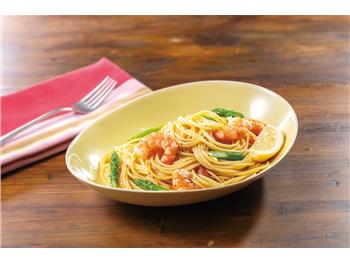 えびとアスパラガスのレモンパスタ