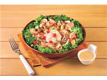 サーモンときのこのシェフズオニオンサラダボウル