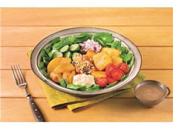 レモンタルタルのフィッシュ＆チップスサラダボウル