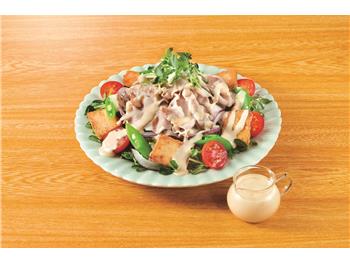 しょうがクリーミィの豚しゃぶ豆苗サラダ