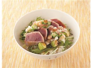 まぐろタタキのねばねば丼