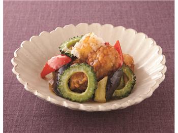 鶏からあげと夏野菜の揚げだし風