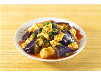 揚げなすと豆腐のピリ辛旨たれ