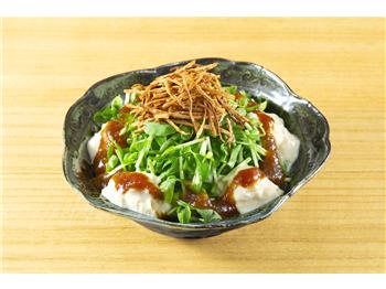 豆苗と生湯葉のゆず醤油がけ