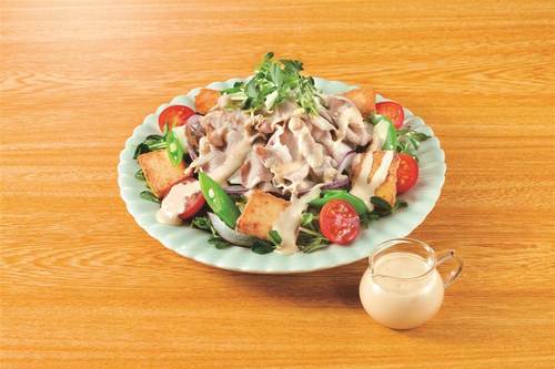 しょうがクリーミィの豚しゃぶ豆苗サラダ