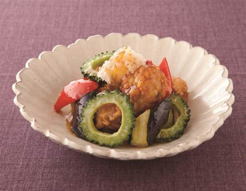 鶏からあげと夏野菜の揚げだし風