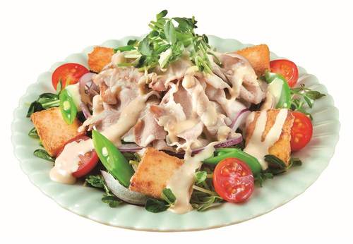 しょうがクリーミィの豚しゃぶ豆苗サラダ