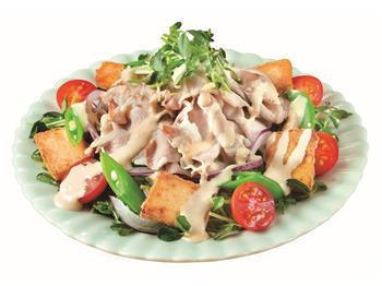 しょうがクリーミィの豚しゃぶ豆苗サラダ