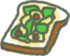 2 サラダをのせる