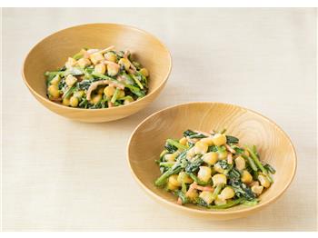 ほうれん草とにんじんとコーンのあえサラダ
