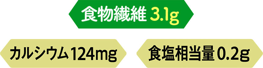 食物繊維3.1g カルシウム124mg 食塩相当量0.2g