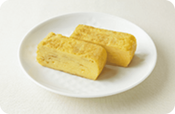 容易にかめる区分のたまごのかたさの目安（厚焼き卵）
