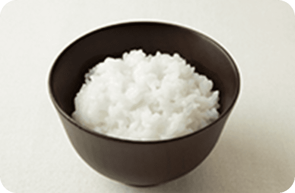 容易にかめる区分のごはんのかたさの目安（ごはん〜やわらかごはん）